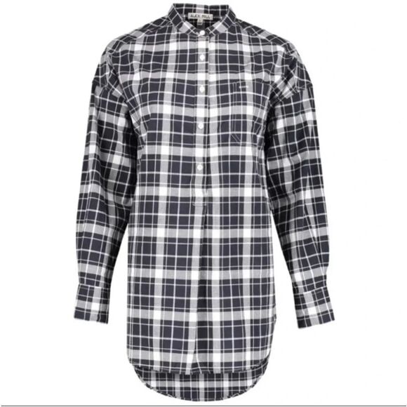 Alex Mill Plaid Popover Tunic Top Sz M - Picture 2 of 10